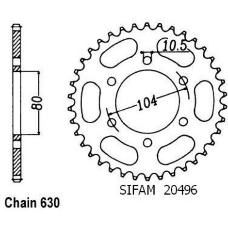Couronne Z 750 H/L/R 1980-1984 - 630 - 35 Dents - Similaire JTR501