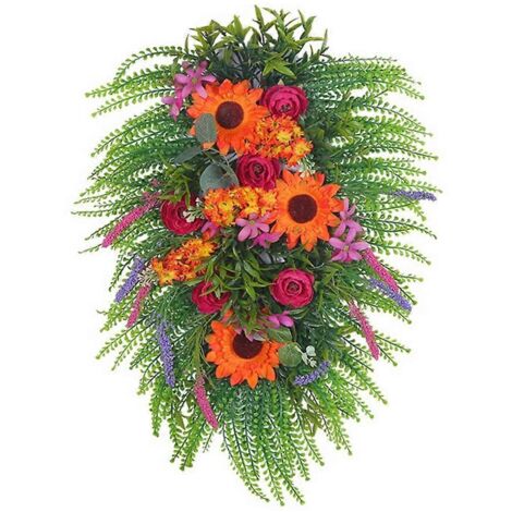 Couronnes de lavande printanières pour porte d'entrée, couronnes de porte printemps-été