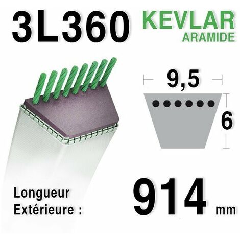 Courroie 3l36 - 9,5 mm x 914 mm