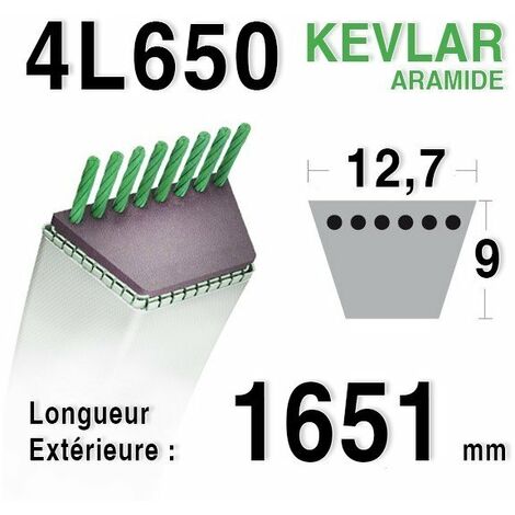 Courroie 4L650 - 4L65 MTD 754191 - 90-65-390 JOHN DEERE m82462 BOLENS 1738496-1722238 AYP - ROPER 358406-368406