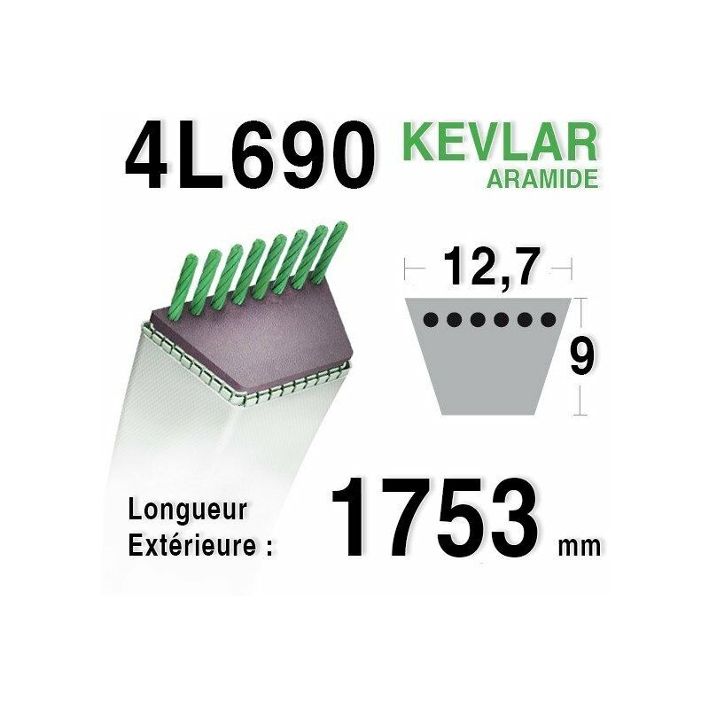 Courroie 4L690 - 4L69 AYP - ROPER 106412 x WHEEL HORSE 107647 RANSOMES - BOBCAT a421740