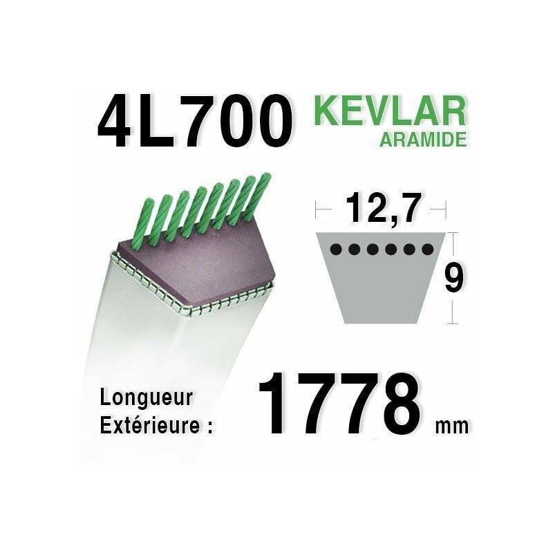 Courroie 4L700 - 4L70 AYP - ROPER 362828 d3 ra - 62828 - 108505 SIMPLICITY 1713549