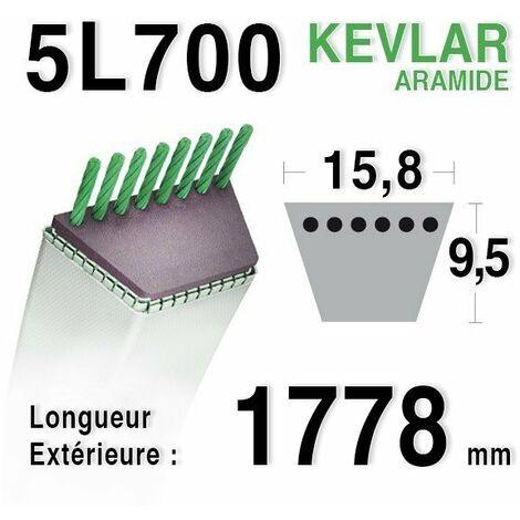 Courroie 5L700 - 5L70 MTD 75404001 HONDA 76181-751-003 KUBOTA 6607161730 TORO - WHEEL HORSE 54-2750