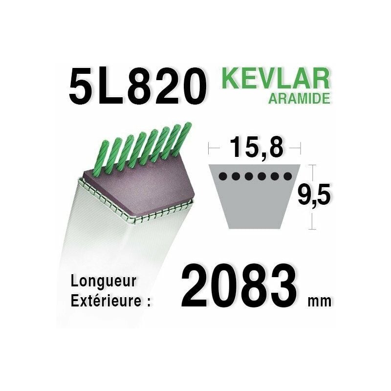 Courroie 5L820 - 5L82 HUSQVARNA 533048044 BERNARD 49878 - 498998 AMF 48044 - 46466 - 49878 - 77009 - 43878 - 38096