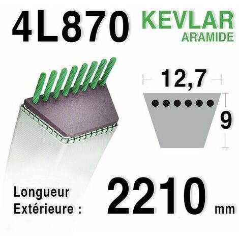 Courroie adaptable 4L870 – Accessoire pour tondeuse – Longueur 37cm – Compatible AYP, Husqvarna, John Deere, Murray