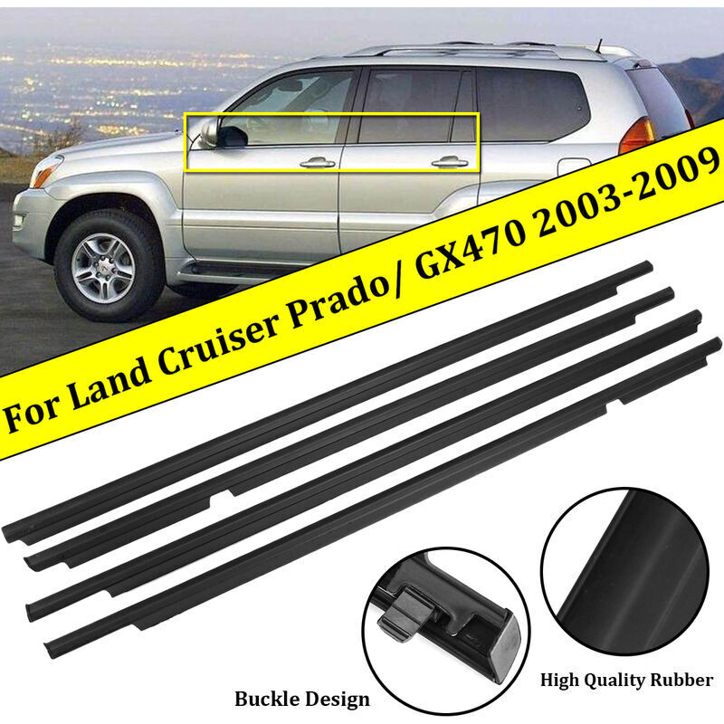 Courroie de fenêtre de 4 pièces pour Toyota Land Cruiser / LEXUS GX470 2003-2009