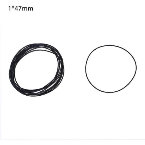 Courroie de remplacement en caoutchouc pour platine vinyle LP, entraînement par courroie, pliable en deux, 47 mm.