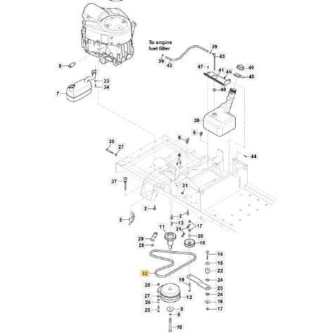 COURROIE DE TRANSMISSION ORIGINALE STIGA Kevlar ZTR 42 - 1134-9212-01