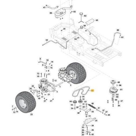 COURROIE DE TRANSMISSION ORIGINALE STIGA Kevlar ZTR 52 - 1134-9213-01