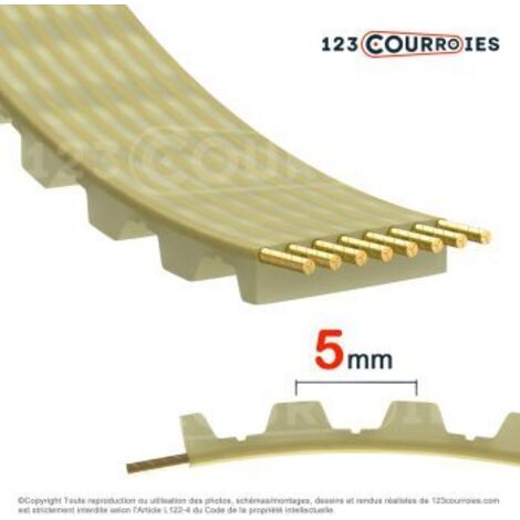 Courroie dentée en polyuréthane AT5-2000-10
