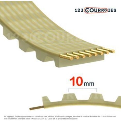 Courroie dentée en polyuréthane T10-450-6