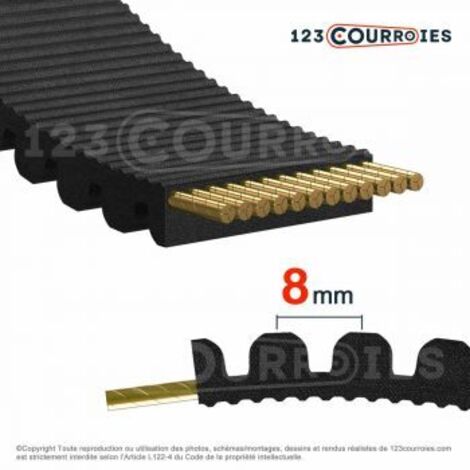 Courroie dentée Gates Polychain GT2 1440-8MGTPC2-12