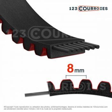 Courroie dentée Optibelt Delta chain carbon 1600-8MDC62