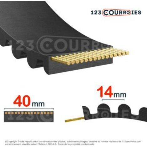 Courroie dentée ouverte 14M40-NEOSTEEL-GATES