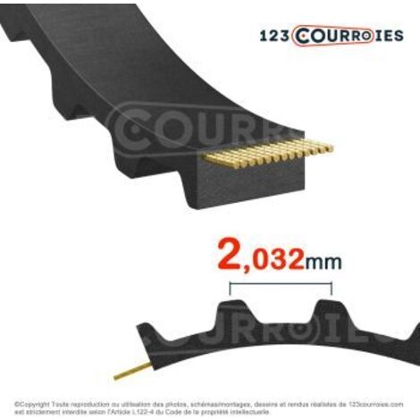 Courroie dentée simple 122MXL050