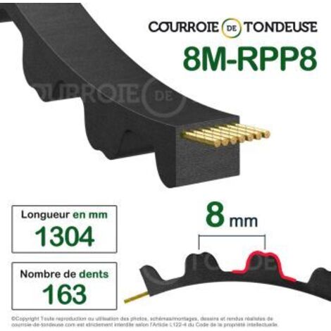 Courroie dentée simple 1304-8M20