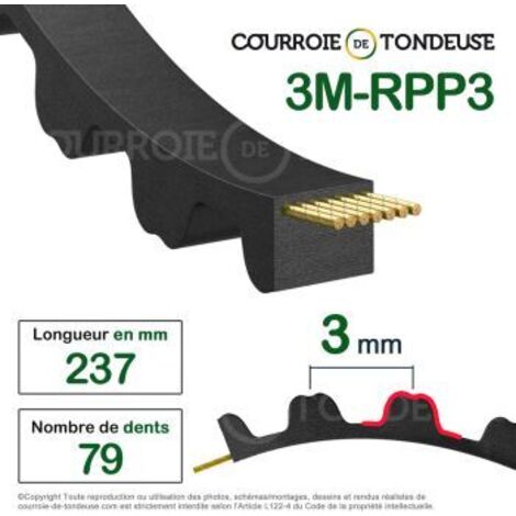 Courroie dentée simple 237-3M6
