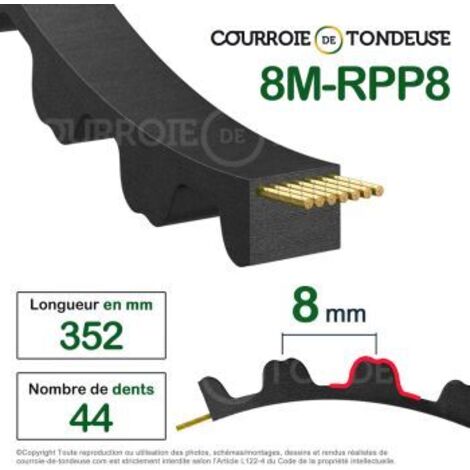 Courroie dentée simple 352-8M17