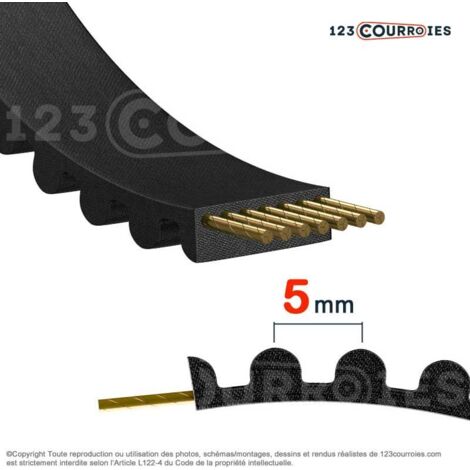 Courroie dentée simple 460-5M9