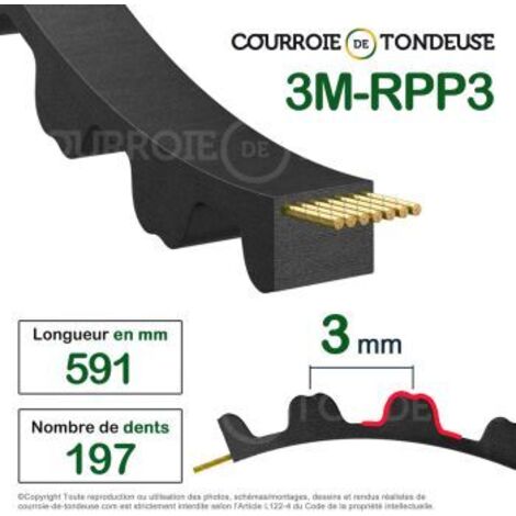 Courroie dentée simple 591-3M9