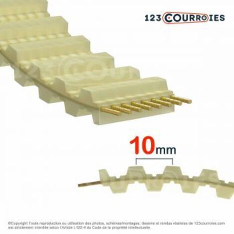 Courroie double dentée polyuréthane DT10-750-16