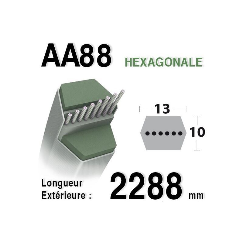 Courroie hexagonale AA88