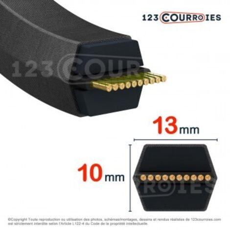 Courroie hexagonale Contitech CONTI V DUAL AA163 13 x 4140 Le