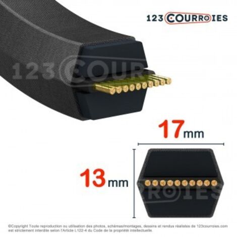 Courroie hexagonale Contitech CONTI V DUAL BB155 17 x 3937 Le