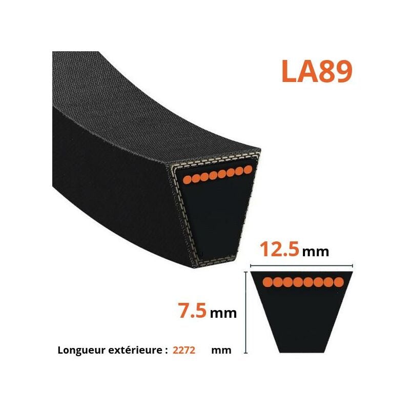 Mitsuboshi - Courroie lisse trapézoïdale LA89 - 532193214, Longueur ext: 2272 mm