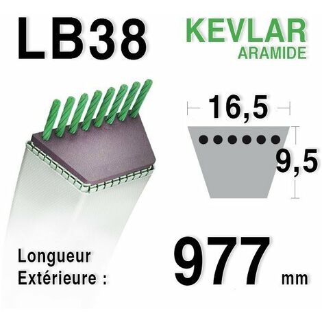 Courroie lb38 - 16,5 mm x 977 mm