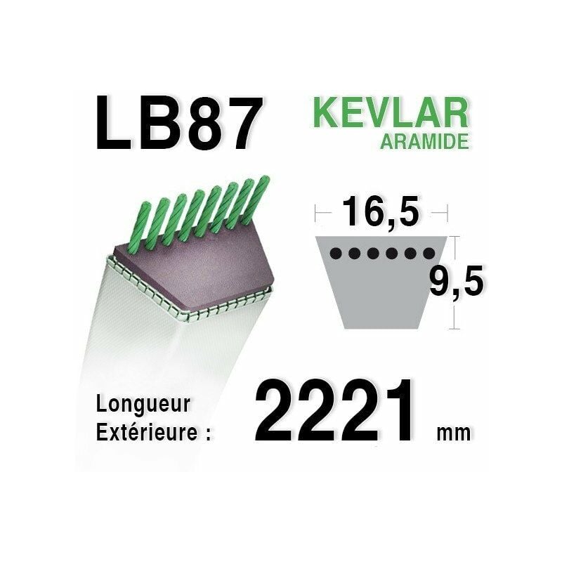 Courroie lb87 - 16,5 mm x 2221 mm