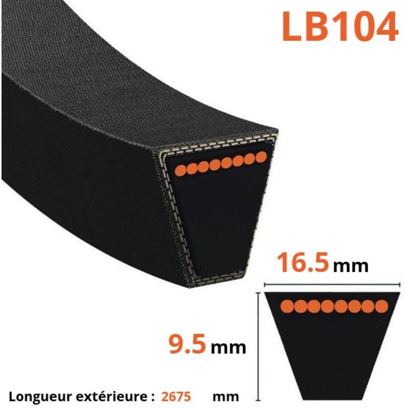 Mitsuboshi - Courroie lisse trapézoïdale LB104