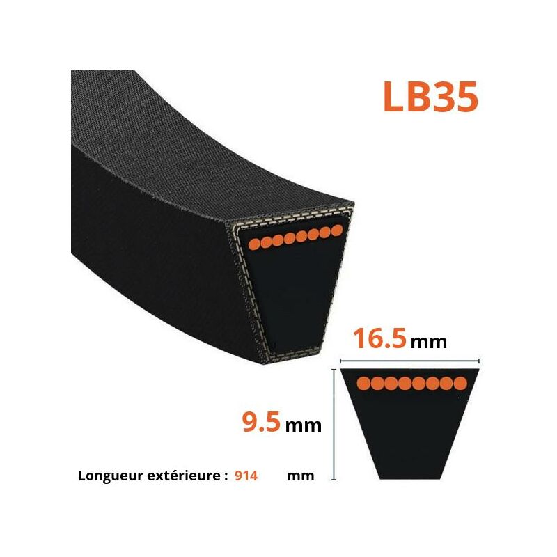 Courroie lisse trapézoïdale LB35
