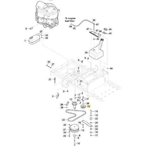 COURROIE MOTEUR ORIGINALE STIGA SNOW MAX-STAR - 1812-9025-01