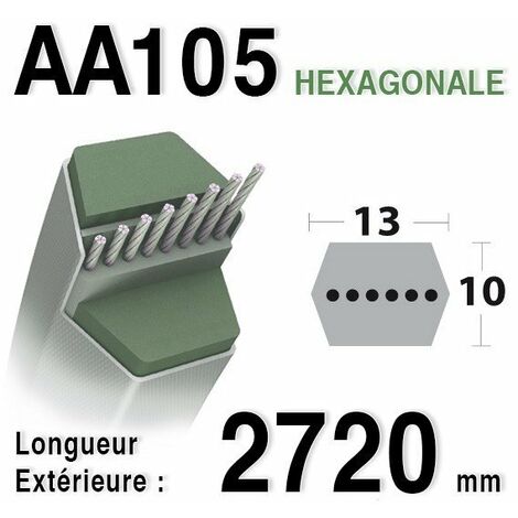 Courroie pour moteur thermique 2720 mm AA105 – Adaptable AYP, Bernard Loisirs, Husqvarna – Coupe efficace et précise - 532180217