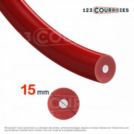 Courroie ronde thermosoudable rouge renforcée diamètre 15 mm