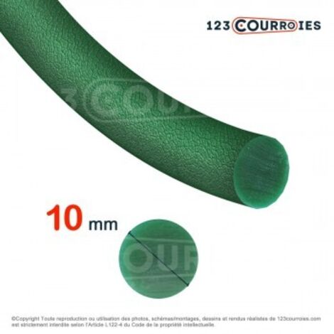 Courroie ronde thermosoudable verte diamètre 10 mm
