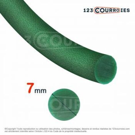 Courroie ronde thermosoudable verte diamètre 7 mm