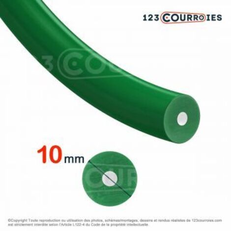 Courroie ronde thermosoudable verte renforcée diamètre 10 mm