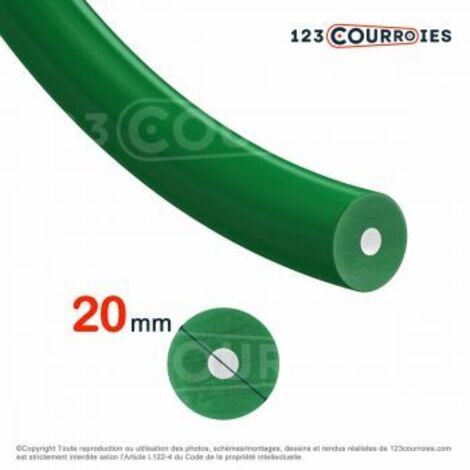 Courroie ronde thermosoudable verte renforcée diamètre 20 mm