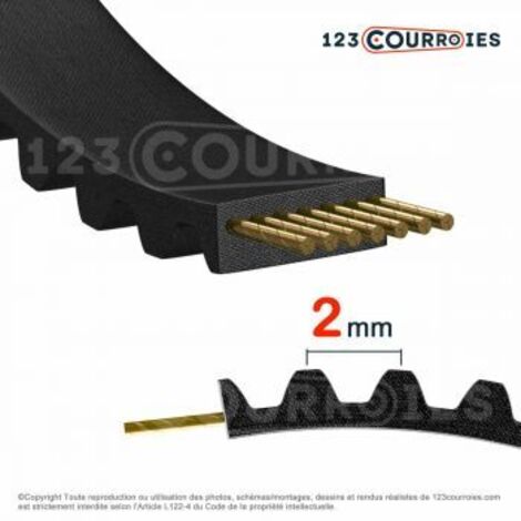 Courroie simple dentée super torque 176-S2M20