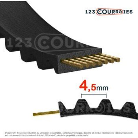 Courroie simple dentée super torque 180-S4.5M15