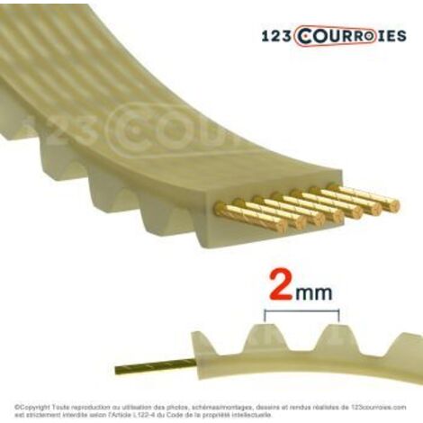 Courroie simple dentée super torque 340-S2M10-PUK