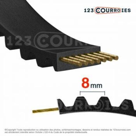 Courroie simple dentée super torque 856-S8M30