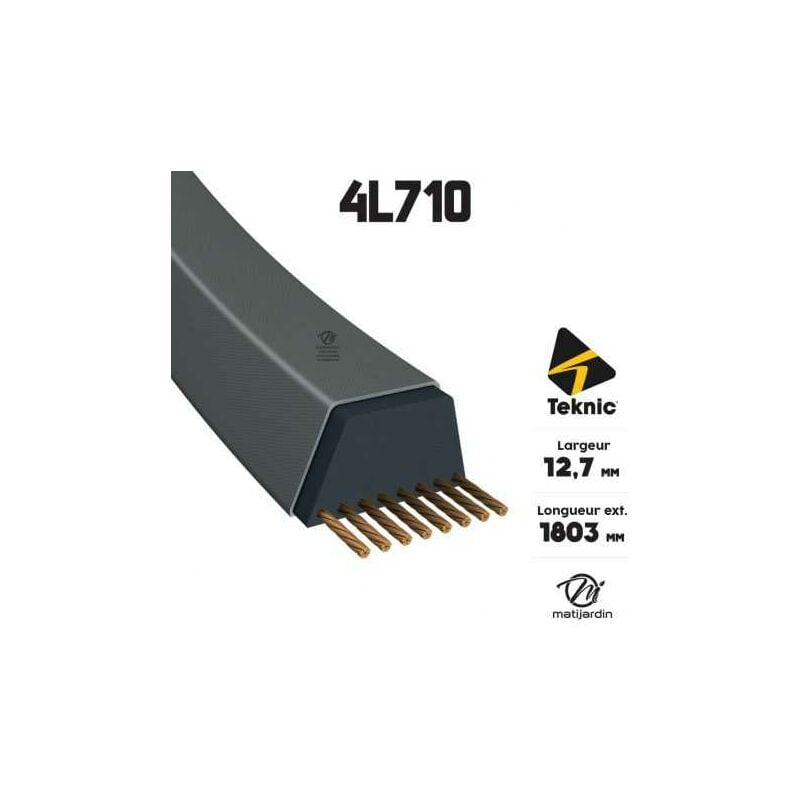 Matijardin - Courroie tondeuse 4L710 Teknic Kevlar Trapézoïdale - 12,7 mm x 1803 mm