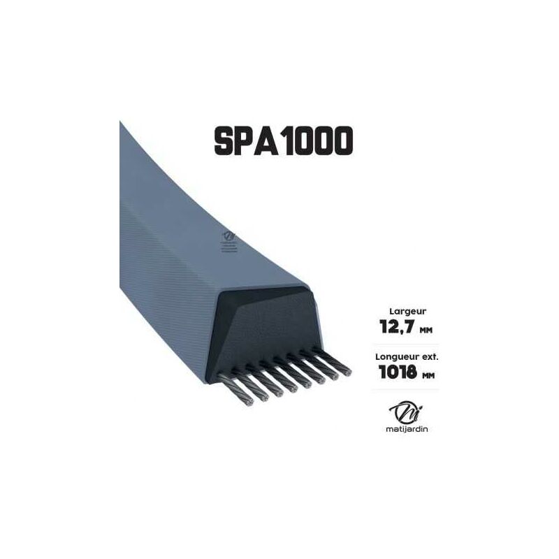 Courroie tondeuse SPA1000 Trapézoïdale - 12,7 mm x 1018 mm