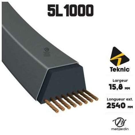 Courroie tondeuse Tiger Belts 5L100 kevlar trapézoïdale  15,8 x 2540 mm