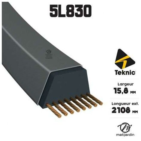 Courroie tondeuse Tiger Belts 5L830 kevlar trapézoïdale  15,8 x 2108 mm