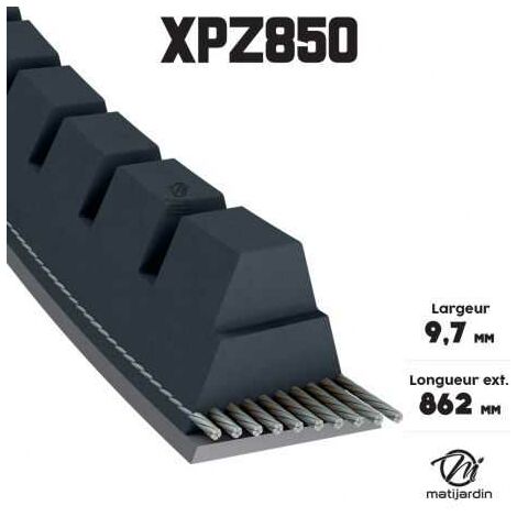 Courroie tondeuse XPZ850 trapézoïdale crantée  9,7 x 862 mm