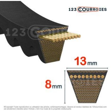 Courroie trapézoidale crantée Contitech Conti V FO AX30.5 13 x 775 Li / 805 Ld